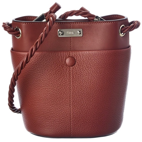 HOST PICK NEW Chloe Sepia Brown Key Small Leather Bucket Bag - Picture 1 of 5
